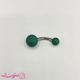 پیرسینگ ناف استیل رنگی مدل سبز کد 52