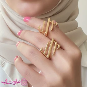 انگشتر زنانه ژوپینگ مدل مربعی و درشت کد 1998