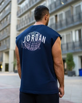 رکابی ورزشی وست JORDAN WORLD سرمه ای