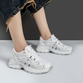 کفش و کتانی زنانه و دحترانه رنگ سفید طوسی کد M789