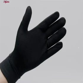 دستکش طاها طب مدل ضد حساسیت مچ دار رنگ مشکی کد5291