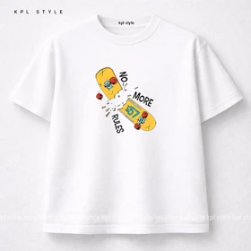 تیشرت باکسی 100٪ پنبه طرح (skateboard) | کد 1365