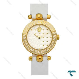 ساعت ورساچه Micro Vanitas زنانه طلایی بند چرم سفید Versace-7902-L