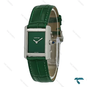 ساعت کارتیه تانک زنانه نقره ای سبز اسمال Cartier-8157-L