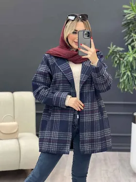 پالتو چهارخونه یقه انگلیسی