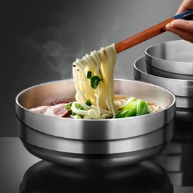 کاسه دوجداره استیل سیلور یونیک پلاس / Unique plus در سه سایز