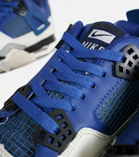 کتانی ساق‌دار زنانه و مردانه آبی سفید Nike air jordan 4