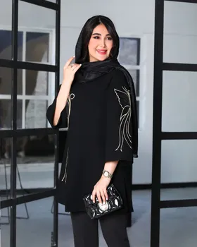 مانتو گلدوزی و پولک دوزی مدل شاپرک کد 1839