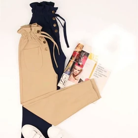 شلوار کتان زنانه مام استایل رنگبندی