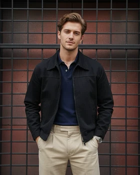 کت کتان ذغالی برش باکسی