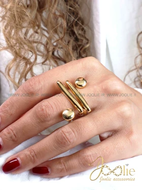 انگشتر زنانه طرح طلا مدل نقطه خط کد R4134