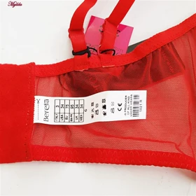 ست شورت و سوتین زنانه رنگ قرمز با رگه طلایی مدل فنردار برتا کد 5339-1021