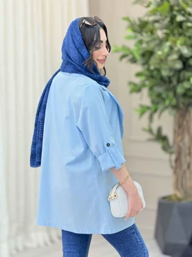 مانتو دو دکمه جیب نما رانیا