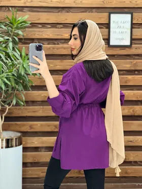 مانتو کمرگت جلو دکمه