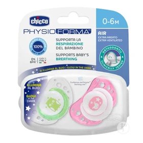 پستانک سیلکیونی چیکو Chicco مدل Physio Air مناسب 6-0 ماه بسته 2 عددی