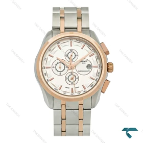ساعت مردانه تیسوت 1853 سه موتوره دورنگ رزگلد صفحه سفید Tissot-8268-G