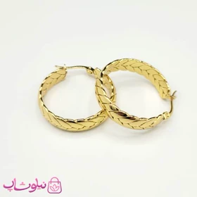 گوشواره حلقه‌ای استیل طرح گندم
