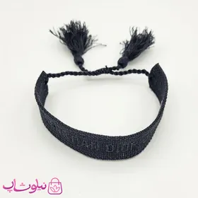 دستبند دخترانه پارچه ای کریستین دیور رنگ مشکی