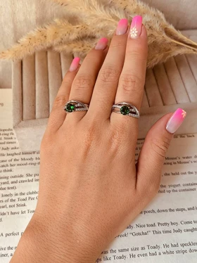 انگشتر نگین سبز ژوپینگ M85