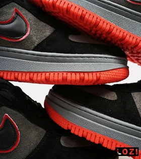 کفش کتانی مردانه و زنانه طوسی مشکی قرمز نایک NIKE AIR FORCE