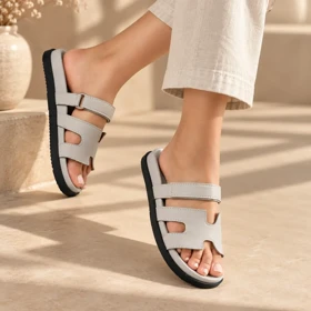 صندل هرمس چسبی طوسی کد 2374