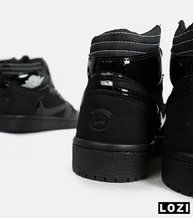 کفش کتانی ساق‌دار مردانه مشکی ورنی NIKE travis scott