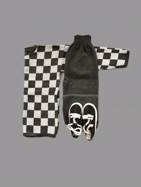 ست بلوز و شلوار بافت شطرنجی زنانه کد 4030122