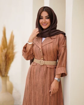 کفتان ماکسی کمربند کنفی کد 808