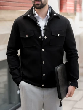 کت کتان مشکی c237