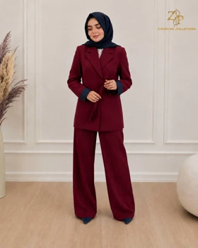 کت و شلوار زنانه کرپ ژیپان