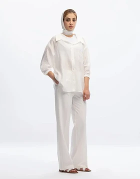 یقه شکاری پارچه چروک