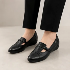 کفش چرم طبیعی زنانه کد 684