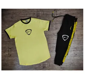 ست تیشرت آستین کوتاه و شلوار NIKE مثلثی زرد