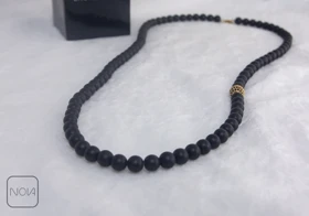 گردنبند مردانه سنگی گوی طلایی