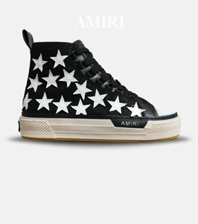 کفش اسنیکرزساق‌دار مشکی سفید Amiri Stars مدل 5992