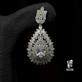 گوشواره جواهری نقره کد:gn1027