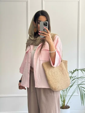 مانتو شومیزی باکسی آیناز