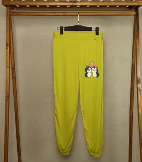 شلوار راحتی چاپ پنگوئن (KA-1-1961) (سبز صدری)