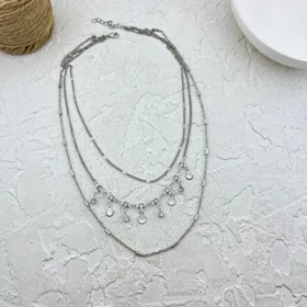 گردنبند زنانه سه لاین آویز صدف