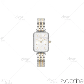 ساعت دنیل ولینگتون زنانه مستطیلی دورنگ طلایی دور نگین 105415