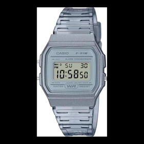 ساعت مچی دیجیتال کاسیو مدل Casio F-91WS-8 بند رزین شفاف دودی