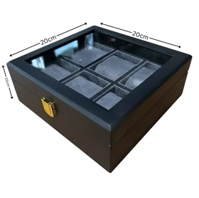 جعبه شش تایی چوبی داخل طوسی Watch Box