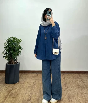 تونیک مانتویی دکمه مخفی جوانه