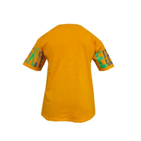 تیشرت آستین کوتاه پسرانه مدل الفبا PJ1096 رنگ نارنجی