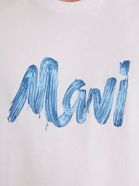 تیشرت آستین کوتاه سفید طرح دار - برند Mavi ترکیه