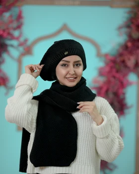 شال کلاه زنانه کاموا فرانسوی سیلکا
