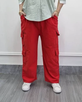 شلوار الیاف کارگو K7461 (قرمز)