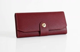 کیف پول چرم طبیعی زرشکی Burgundy Leather Wallet