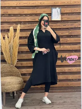 مانتو پیراهنی بابوس آستین گت