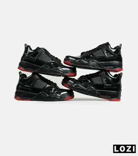 کتانی ساق‌دار زنانه و مردانه مشکی ورنی Nike air jordan 4